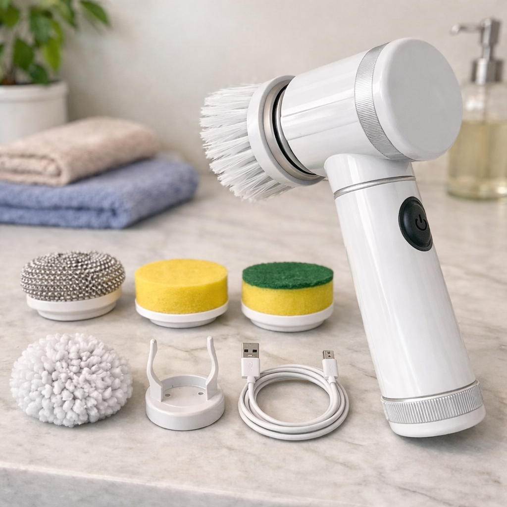 Cepillo Eléctrico Giratorio con 5 Accesorios Intercambiables